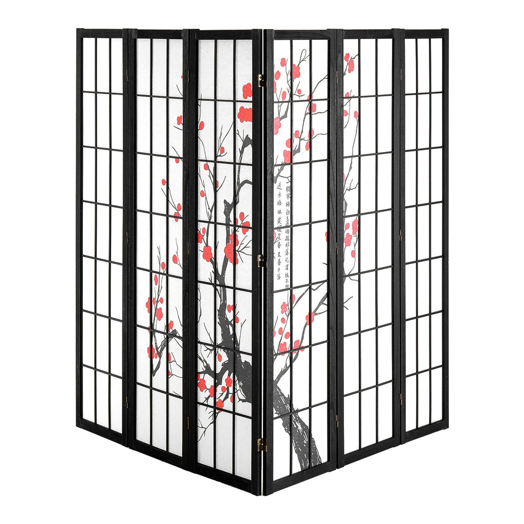 Room Divider, 6 Panel Japanese Room Divider Screen, Wood Folding Privacy Screen Indoor, Japanese Partition Portable Decoration Dividers, for Room Separation Home Office Restaurant & Bedroom
