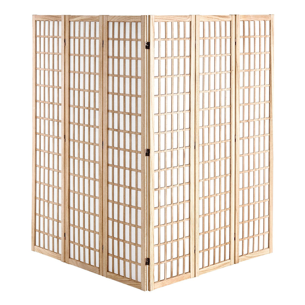 Room Divider, 6 Panel Japanese Room Divider, Wood Folding Privacy Screen Indoor, Japanese Partition Dividers Portable Decoration Screens, for Room Separation Home Office Restaurant & Bedroom