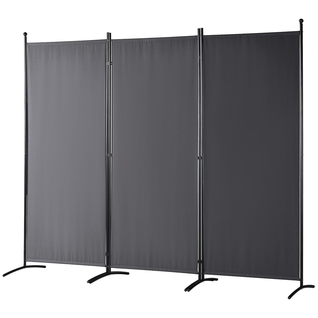 Room Divider, 6.1 ft Room Dividers and Folding Privacy Screens (3-panel), Fabric Partition Room Dividers for Office, Bedroom, Dining Room, Study, Freestanding, Dark Gray