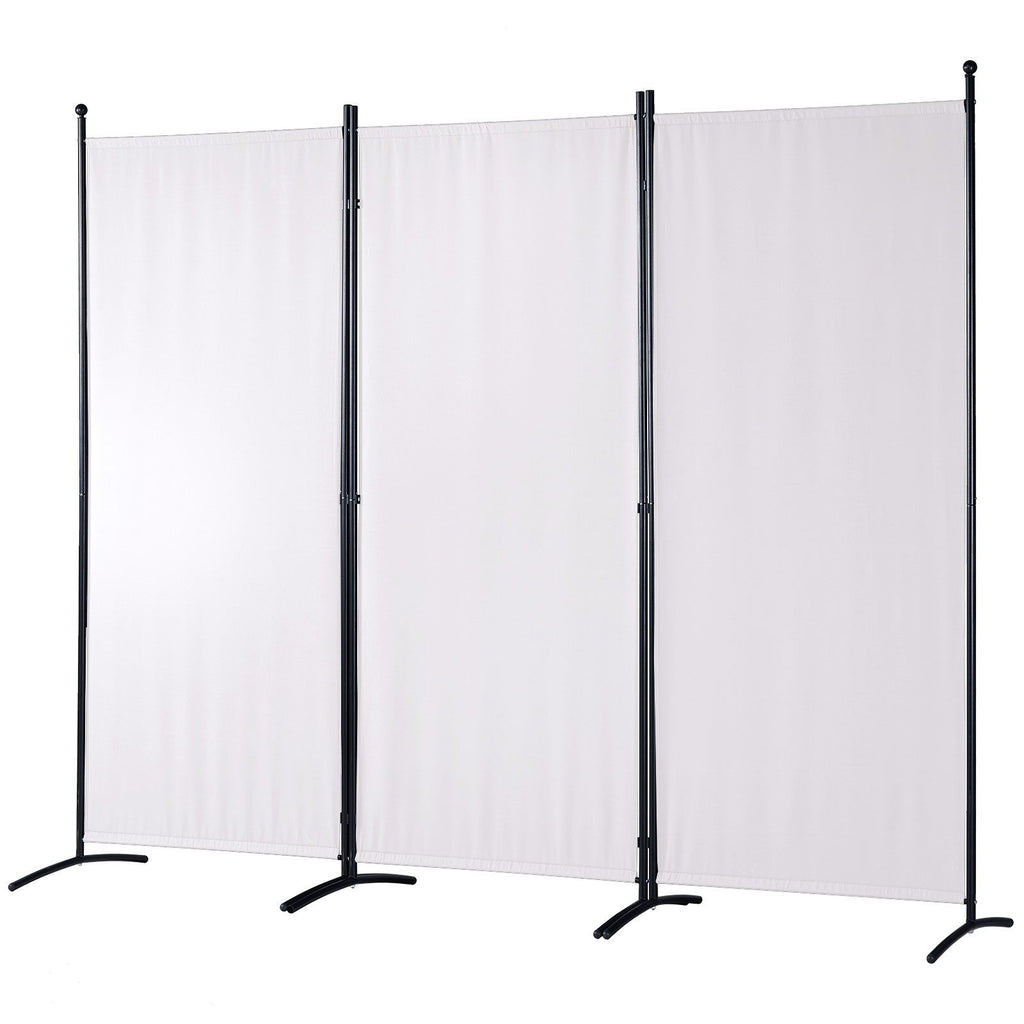 Room Divider, 6.1 ft Room Dividers and Folding Privacy Screens (3-panel), Fabric Partition Room Dividers for Office, Bedroom, Dining Room, Study, Freestanding, White