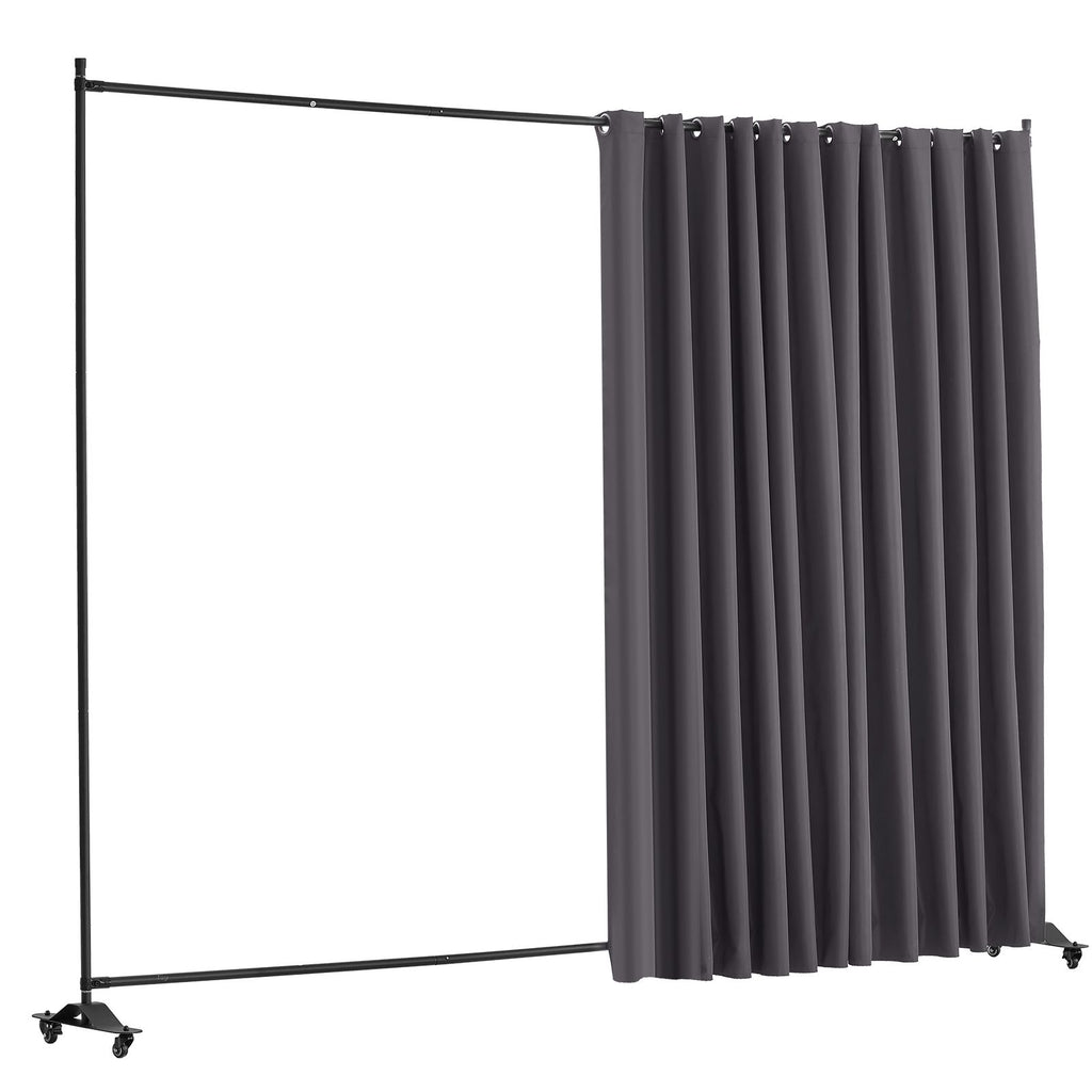 Room Divider, Portable Panel Room Divider with Wheels Curtain Divider Stand, Freestanding Room Divider Privacy Screen for Office, Bedroom, Dining Room, Study, Gray