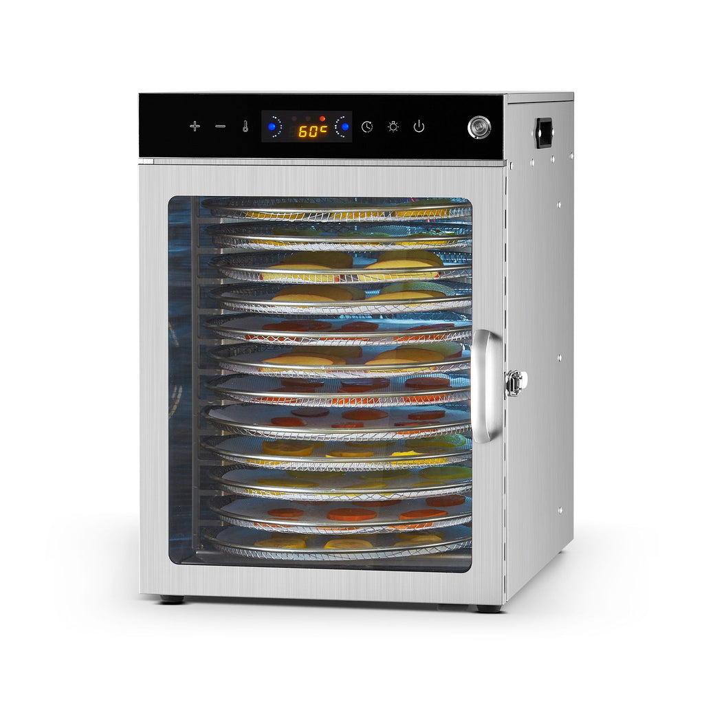 Rotary Food Dehydrator Machine, 12 Stainless Steel Trays, 800W Electric Food Dryer with Adjustable Temperature & 24-Hour Timer, Freeze Dryer for Jerky, Meat, Fruit, Vegetables, Herbs, Dog Treats