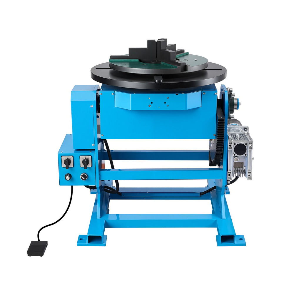 Rotary Welding Positioner, 1102 lbs Load Capacity, -45° to 90° Tilt Angle Welding Positioner Turntable Table, 0.2-2 RPM Speed Control, Electric and Foot Pedal, for Cutting, Grinding, Assembly