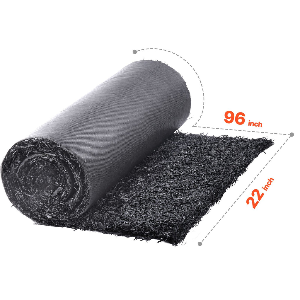 Rubber Mulch for Landscaping, Recycled Rubber Mulch Mat 96 x 22 in, Permanent Rubber Pathway, Natural-Looking Black Mulch Garden Edging Border for Plants, Vegetables & Flower Garden Barrier