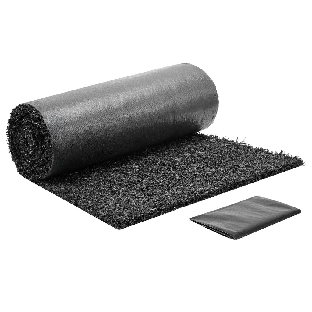 Rubber Mulch Mat Roll, 96 x 24 in Recycled Rubber Mulch Mat, 0.5 Thick Cuttable, Reduced Weed Growth, Natural-Looking Weed Barrier Mat, Permanent Walkway Pathway for Landscaping