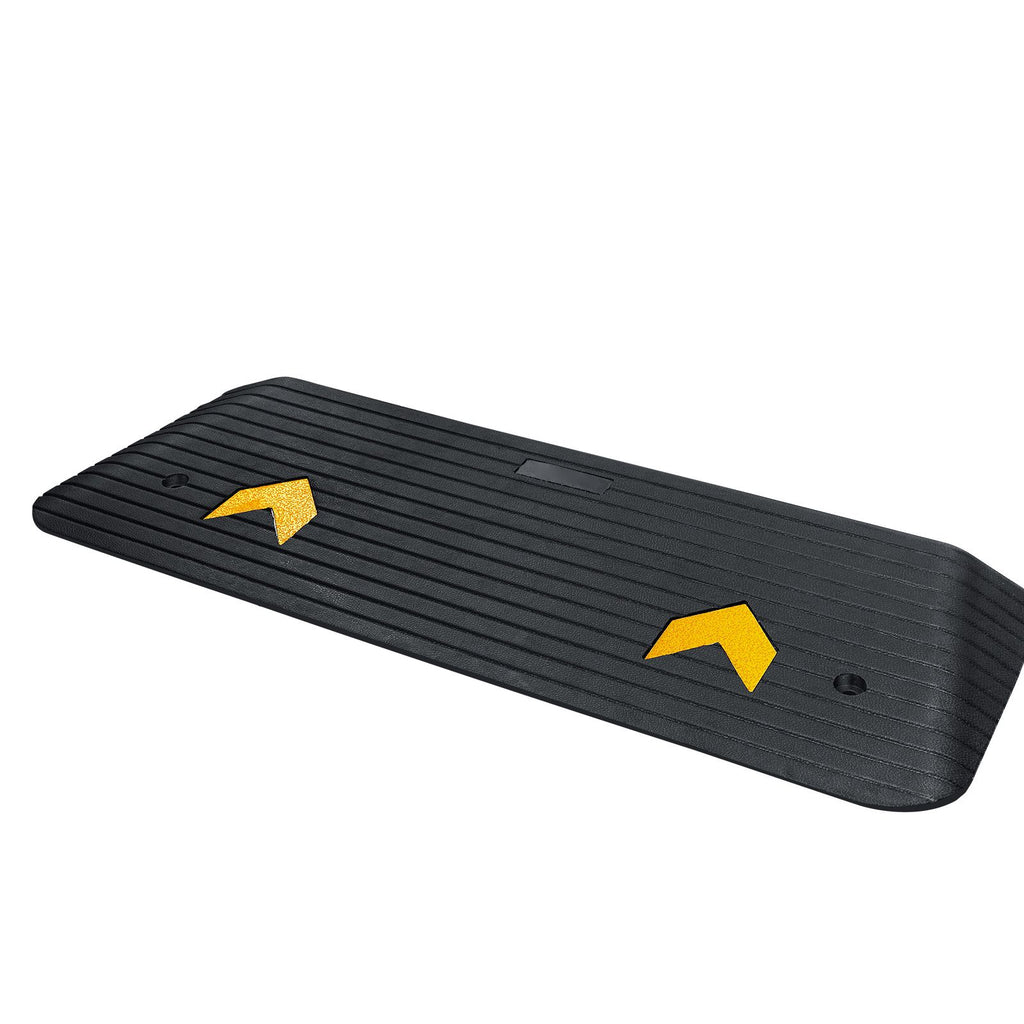 Rubber Threshold Ramp, 2" Rise Threshold Ramp Doorway, Recycled Rubber Power Threshold Ramp Rated 33069 lbs Load Capacity, Non-Slip Surface Rubber Solid Threshold Ramp for Wheelchair and Scooter