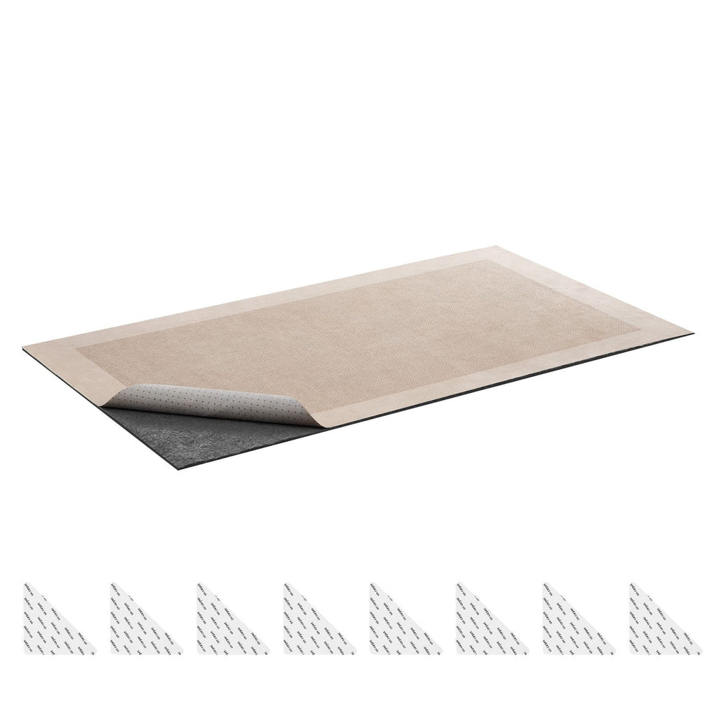 Rug Pad 3 x 5 ft, Non-slip Carpet Area Pad, Rug Mat Padding with Dual Surface Felt Cushion & Rubber Gripper, Hardwood Floor Protection for All Floors, Finishes, Keeps Carpets in Place