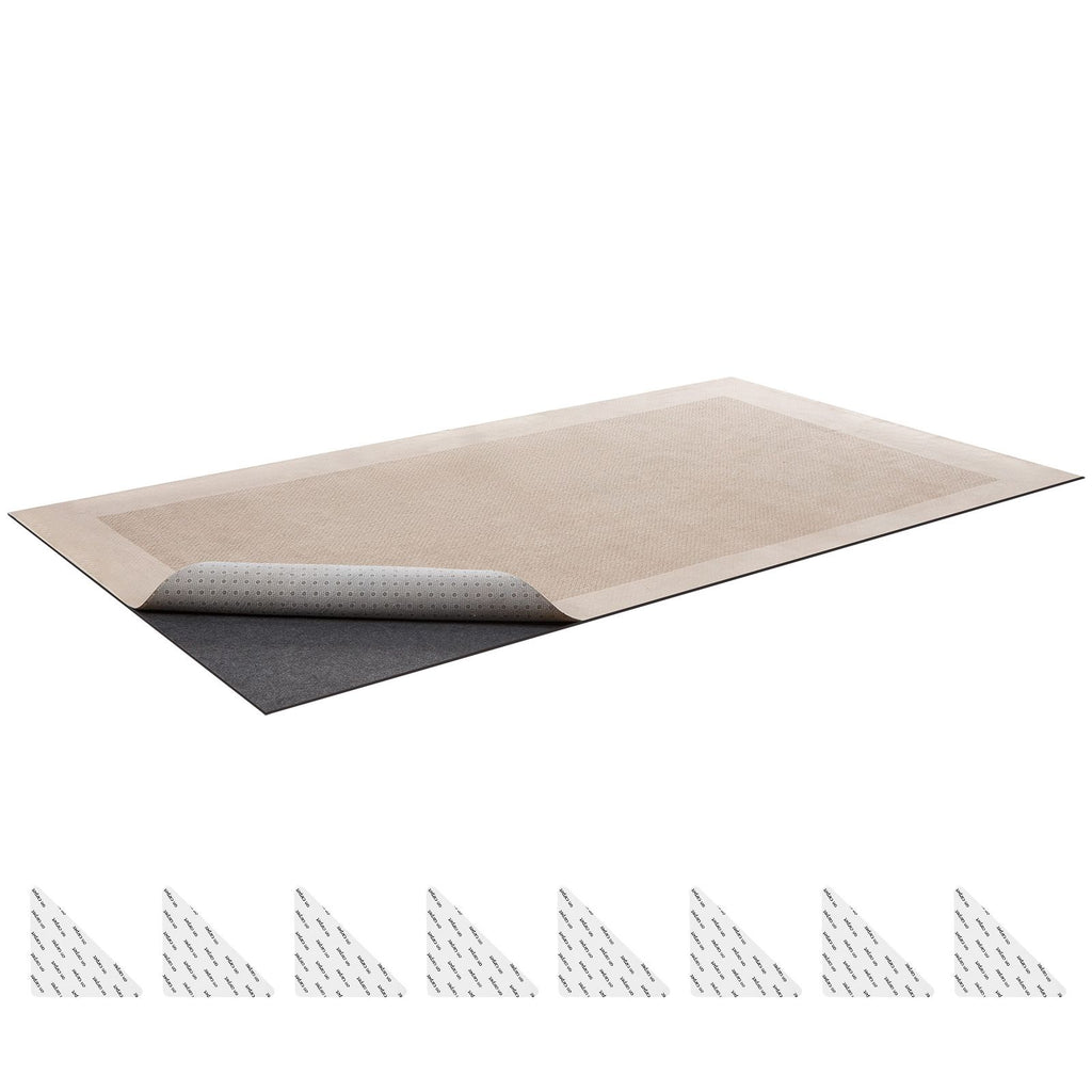 Rug Pad 9 x 12 ft, Non-slip Carpet Area Pad, Rug Mat Padding with Dual Surface Felt Cushion & Rubber Gripper, Hardwood Floor Protection for All Floors, Finishes, Keeps Carpets in Place