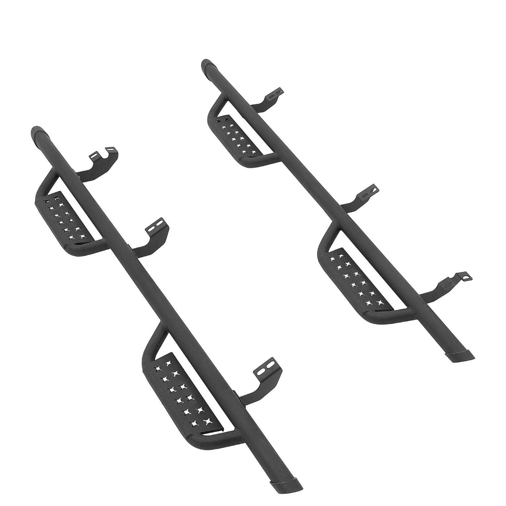 Running Boards, 4 Inches Side Steps Compatible with 2024-2025 Toyota Tacoma Double Cab, Black Carbon Steel Nerf Bars, 550 lbs Load Capacity, Wide Non-Slip Hollow Surface with Rustproof Coating