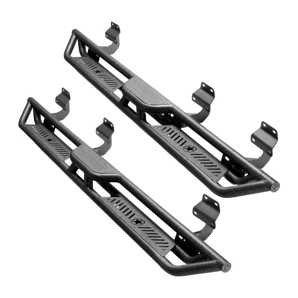 Running Boards, 6 Inches Side Steps Compatible with 2015-2025 Ford F150 SuperCrew Cab, 2017-2025 Ford F150 SuperCrew Cab, Black Carbon Steel Nerf Bars, 550 lbs Load Capacity, Non-Slip Surface