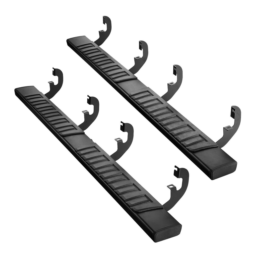 Running Boards, 6 Inches Side Steps Compatible with 2019-2025 Chevy Silverado/GMC Sierra 1500 Crew Cab, 20-25 Chevy Silverado/GMC Sierra 2500HD 3500HD Crew Cab, Black Textured Aluminum Nerf Bars