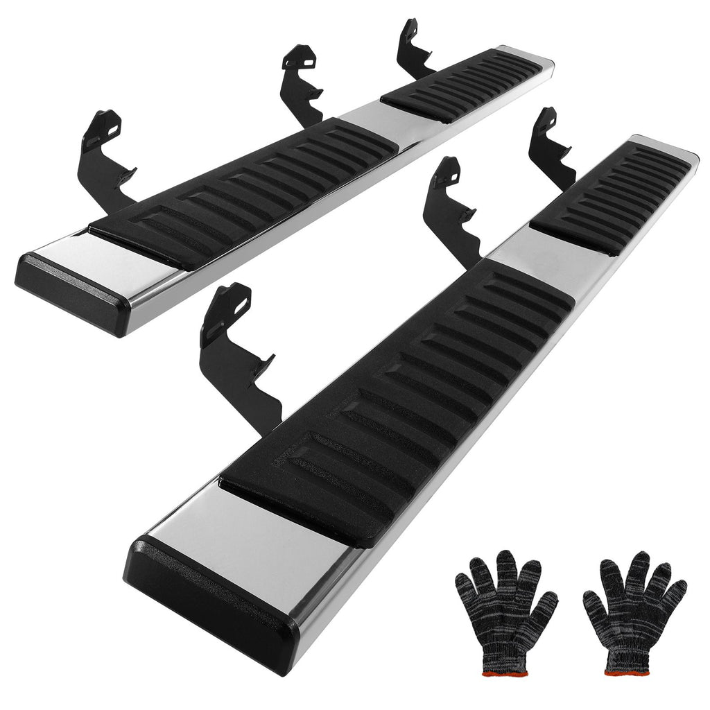 Running Boards, 6" Step Bars Compatible with 2009-2018 Dodge Ram 1500/2010-2023 Ram 2500/3500 (Includes 2019-2023 Classic) Crew Cab, 201 Stainless Steel Side Steps Nerf Bars, 500LBS, 2 PCS