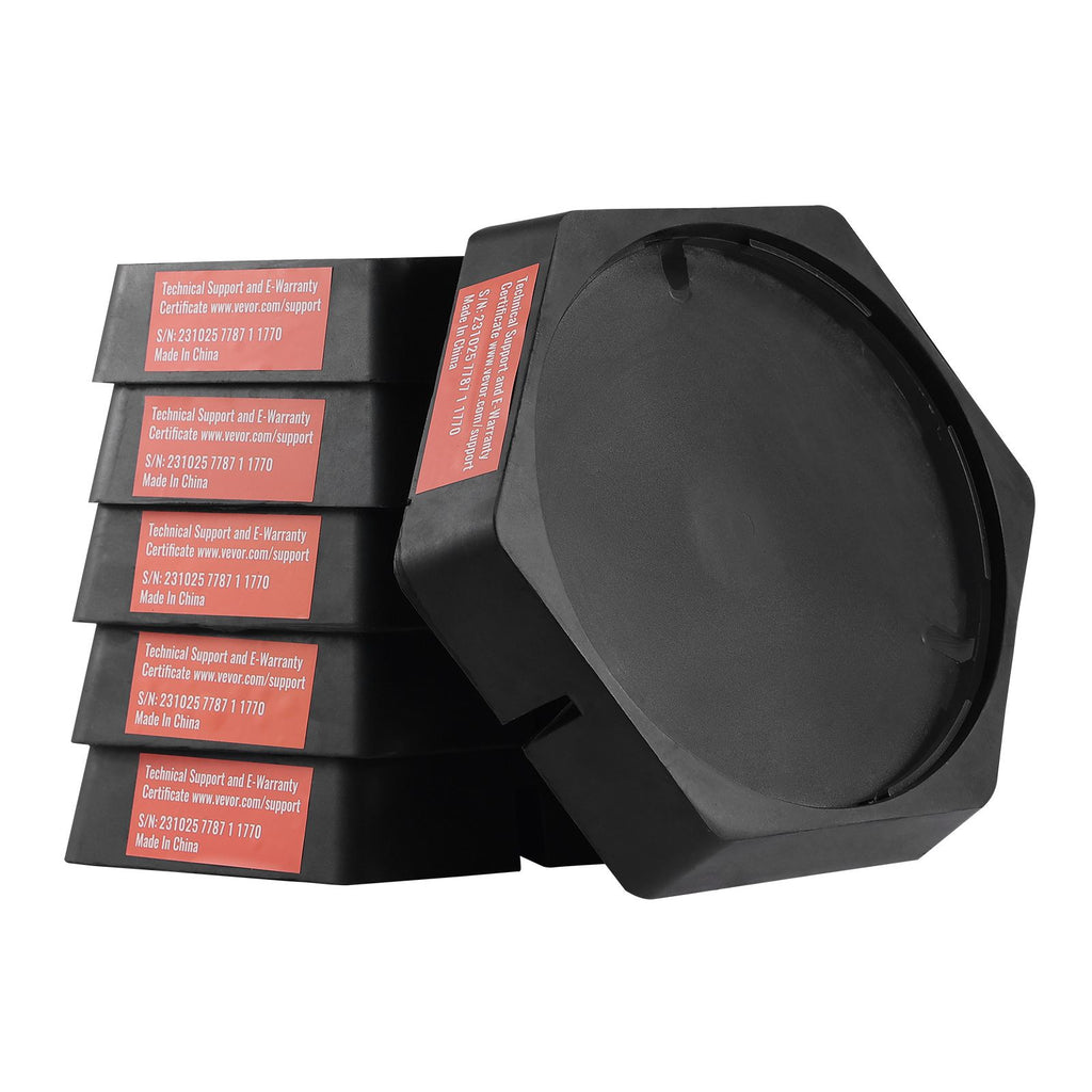 RV Leveling Pads, 9 Inch Round Landing Feet, Permanent Attached Jack Stabilizers, Rubber Jack Pads, 5000 lbs Capacity per RV Jack Pad, 5th Wheels, Travel Trailers, Class A/C Motorhomes (6-Pack)