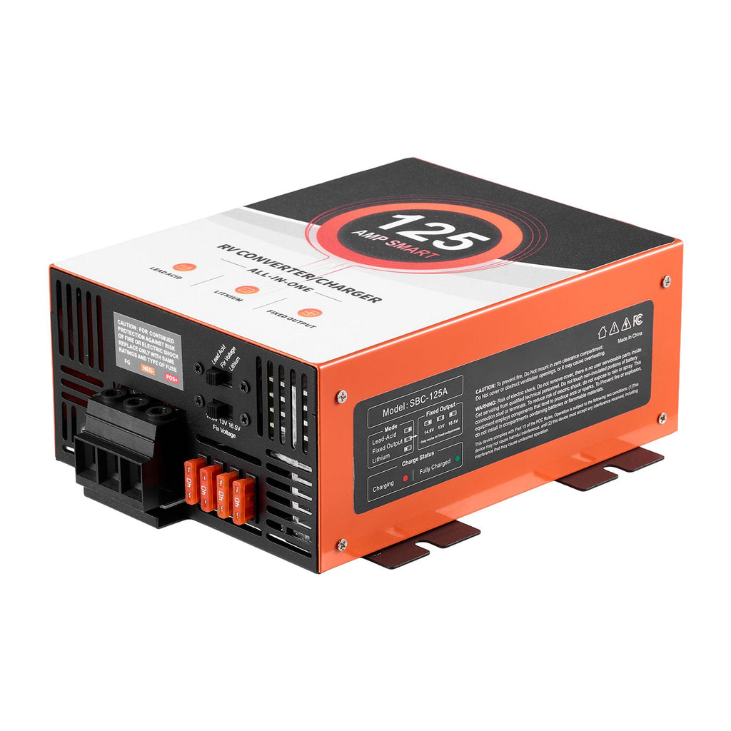 RV Power Converter, 125 Amp, 110V AC to 12V DC RV Converter Battery Charger, Multi Stage Smart Charging, 13V to 16.5V Operating Range, Compatible with Lithium & Lead Acid Battery, for Camper