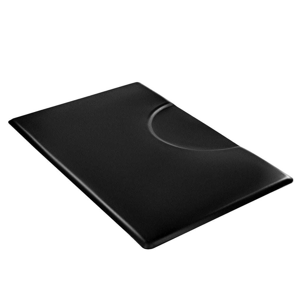 Salon Mat for Hair Stylist, 3 x 5 FT Rectangle Salon Chair Mat Anti Fatigue, 7/8" Thickened PVC + PU Barber Shop Floor Mat with Round Cut Out, Anti-Trip Beveled Edges & Non-slip Bottom