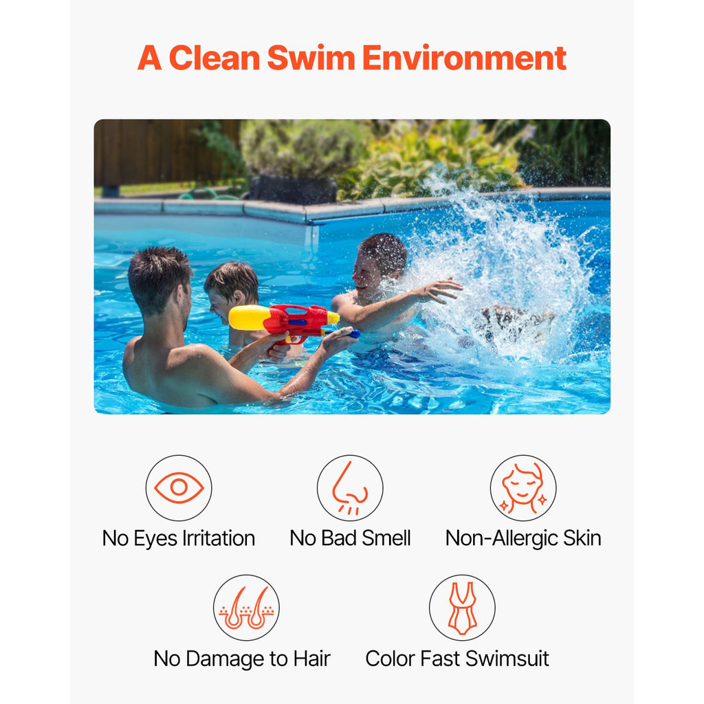 Salt Water Chlorinator System, Pool Chlorination Cell Fits for Hayward W3T-Cell-15 (T15), Pool Cell Salt Water System for In-Ground Swimming Pools up to 40,000 Gallons, 15 ft Power Line, White