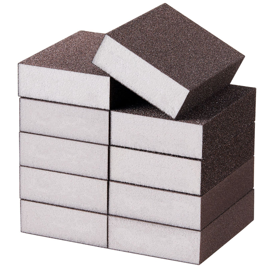 Sanding Sponge, 10 Pcs, 60/80/120/180/220 Grit Assortment(2 Each), Washable and Reusable Sanding Blocks for Dry & Wet Use, Coarse to Fine Sandpaper Blocks, for Drywall Wood Metal Furniture