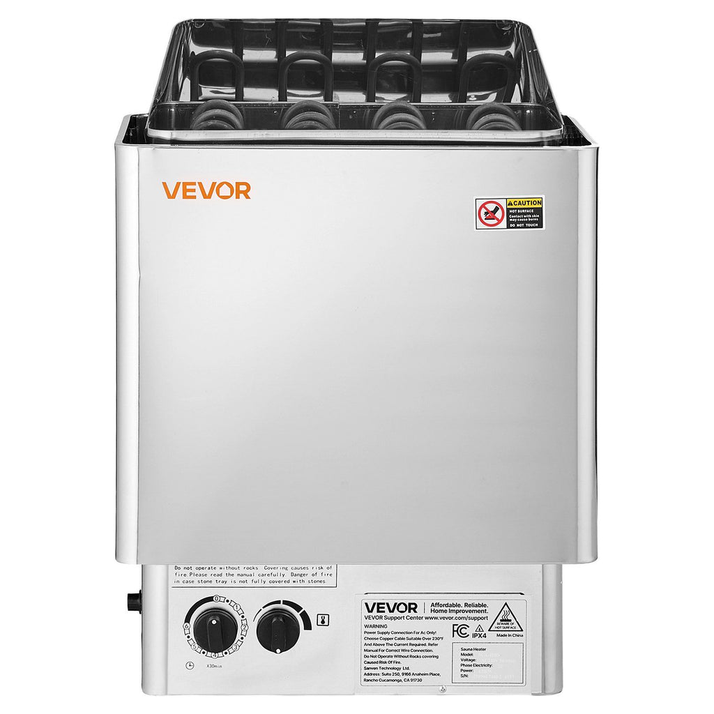 Sauna Heater, 6KW 240V Electric Sauna Stove, Dry Steam Bath Saunas Stove with Pre-Drilled Bracket, Fit 176.5 to 317.8 CU.FT Saunas Rooms, Steam Bath Stoves for Home, Commercial, Leisure Venues
