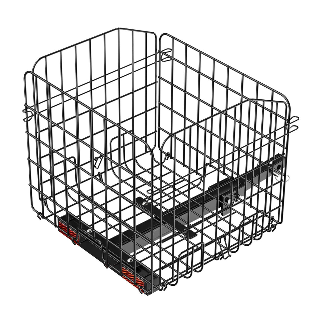 Scooter Rear Basket, Folding Metal Wire Basket, Heavy Duty & Spacious Cargo Basket, Works with 1-inch Receiver, Compatible with Most Golden, Drive & Pride Mobility Scooter