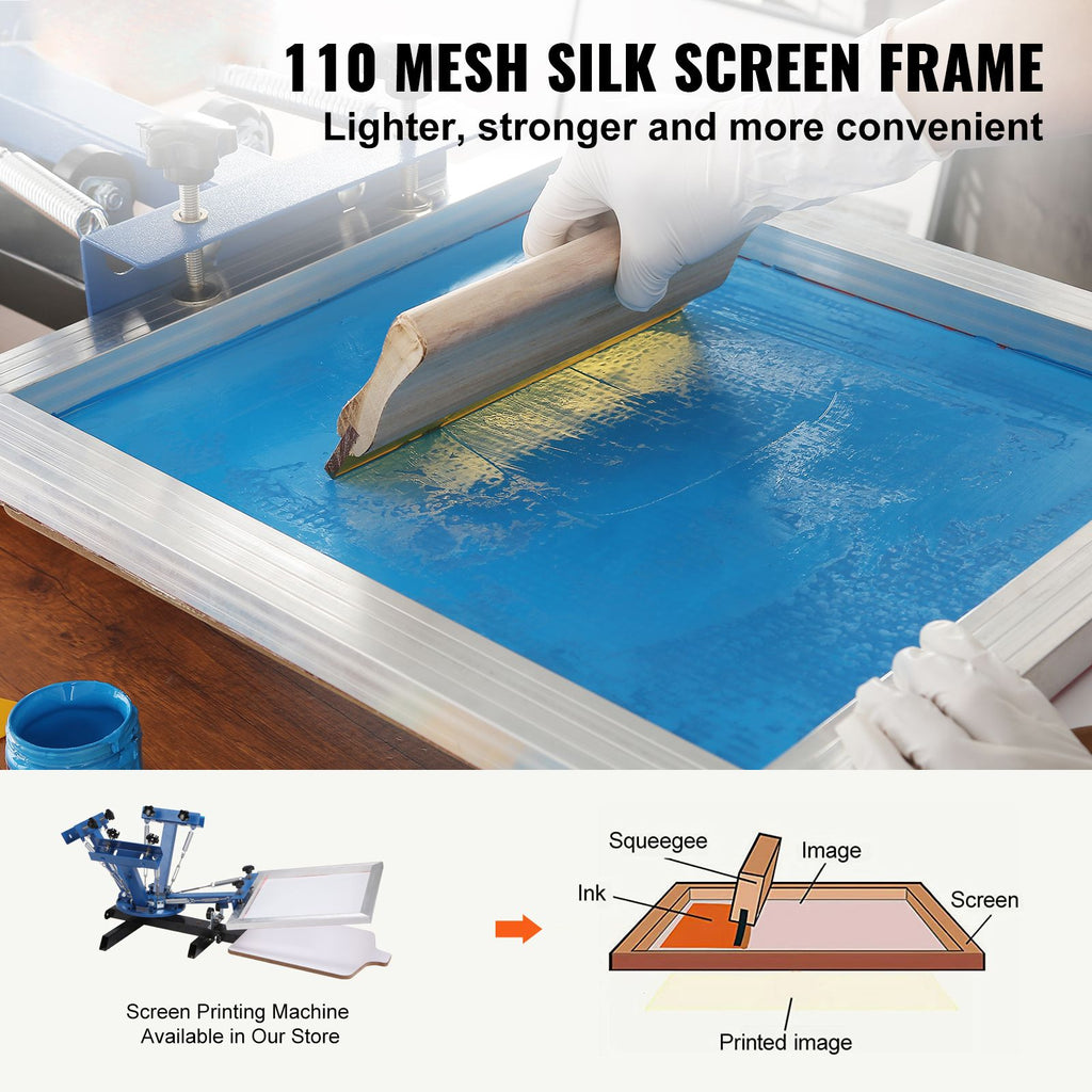 Screen Printing Kit, 6 Pieces Aluminum Silk Screen Printing Frames, 10x14inch Silk Screen Printing Frame with 110 Count Mesh, High Tension Nylon Mesh and Sealing Tape for T-shirts DIY Printing image 2