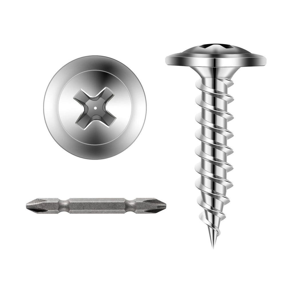 Screws, #8 x 3/4 inch Length Self Drilling Drywall to Wood Screw, All Purpose High-Hardness Stainless Steel Wall Anchors with a Phillips Drill Bit, Cross Slot for Home Renovation(300 per Box)