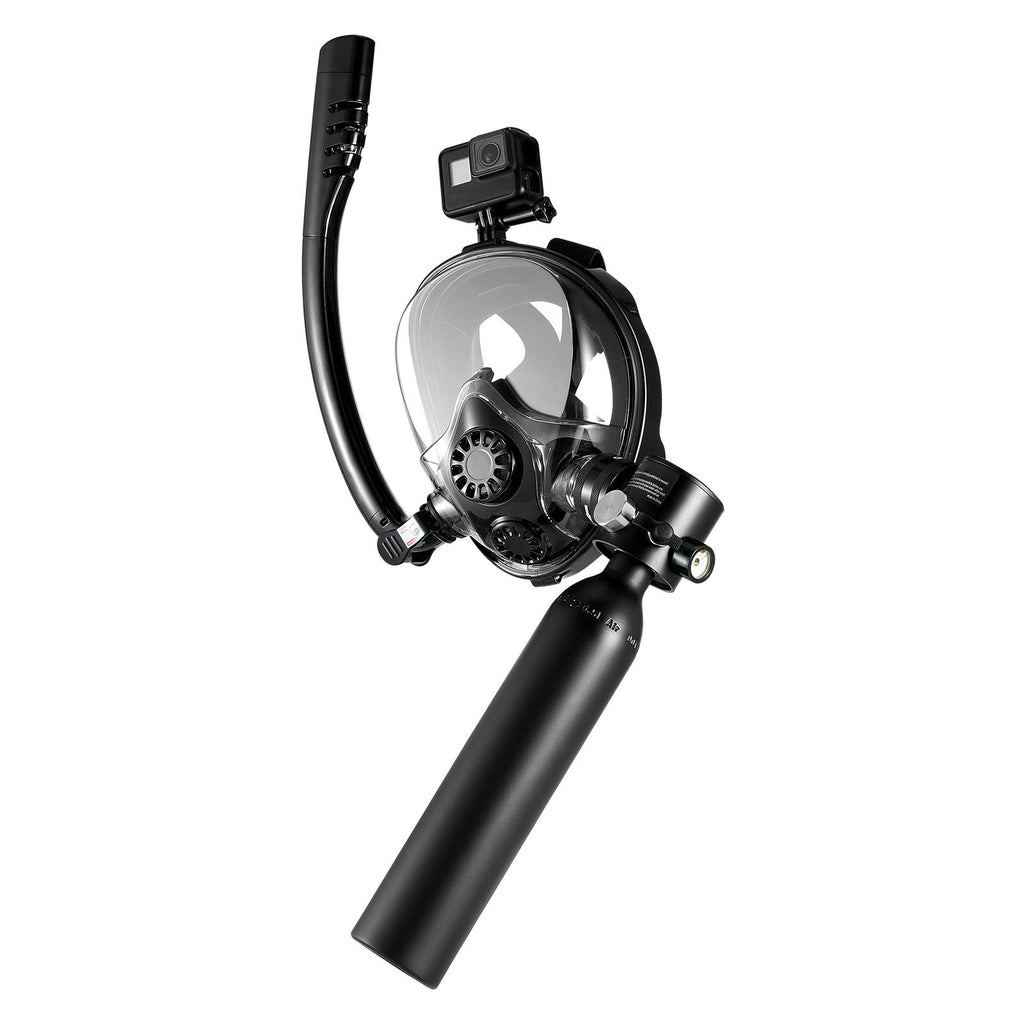 Scuba Tank, 0.5L Portable Scuba Diving Tank, Diving Oxygen Cylinder Supports 5-10 Minutes Underwater Breathing, 98.43 ft Diving Depth, Lung Tank Kit with Snorkel Mask for Underwater Exploration