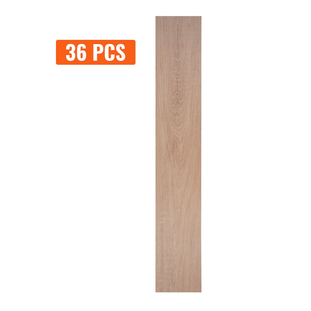 Self Adhesive Vinyl Floor Tiles 36 x 6 inch, 36 Tiles 2.5mm Thick Peel & Stick, Natural Wood Grain DIY Flooring for Kitchen, Dining Room, Bedrooms & Bathrooms, Easy for Home Decor