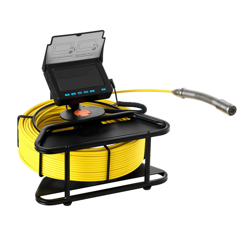 Sewer Camera, 164 ft/50m, Self-Leveling Drain Inspection Camera with 4.3" 1080P HD Screen, IP68 Waterproof Snake Plumbing Camera with Lights - 12 LEDs & 16GB Card for Sewer Line Duct Pipe