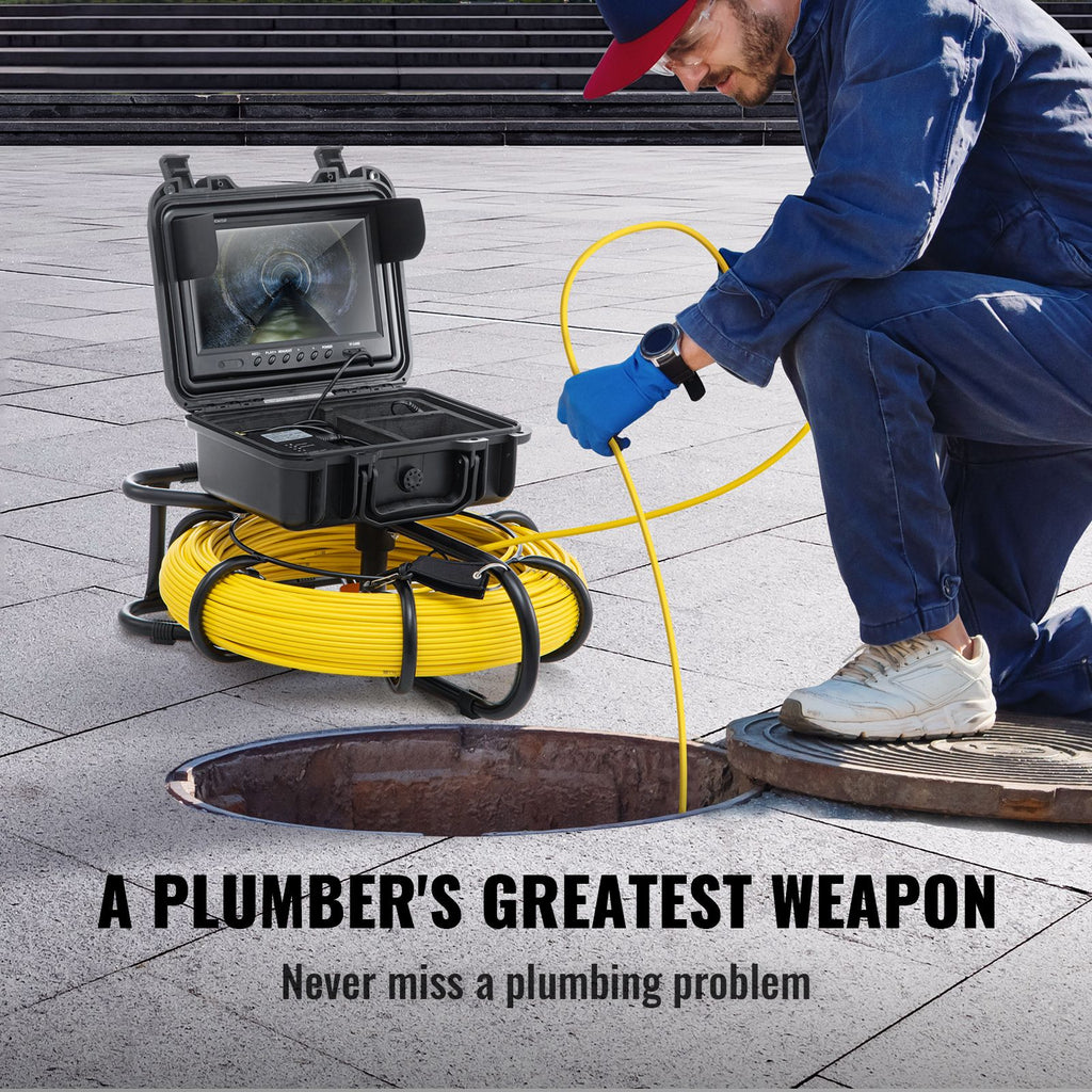 Sewer Camera, 393 ft/120 m, 9" Screen Pipeline Inspection Camera with DVR Function, Waterproof IP68 Camera with 12 Adjustable LEDs, with a 16 GB SD Card, for Sewer Line, Home, Duct Drain Pipe image 2