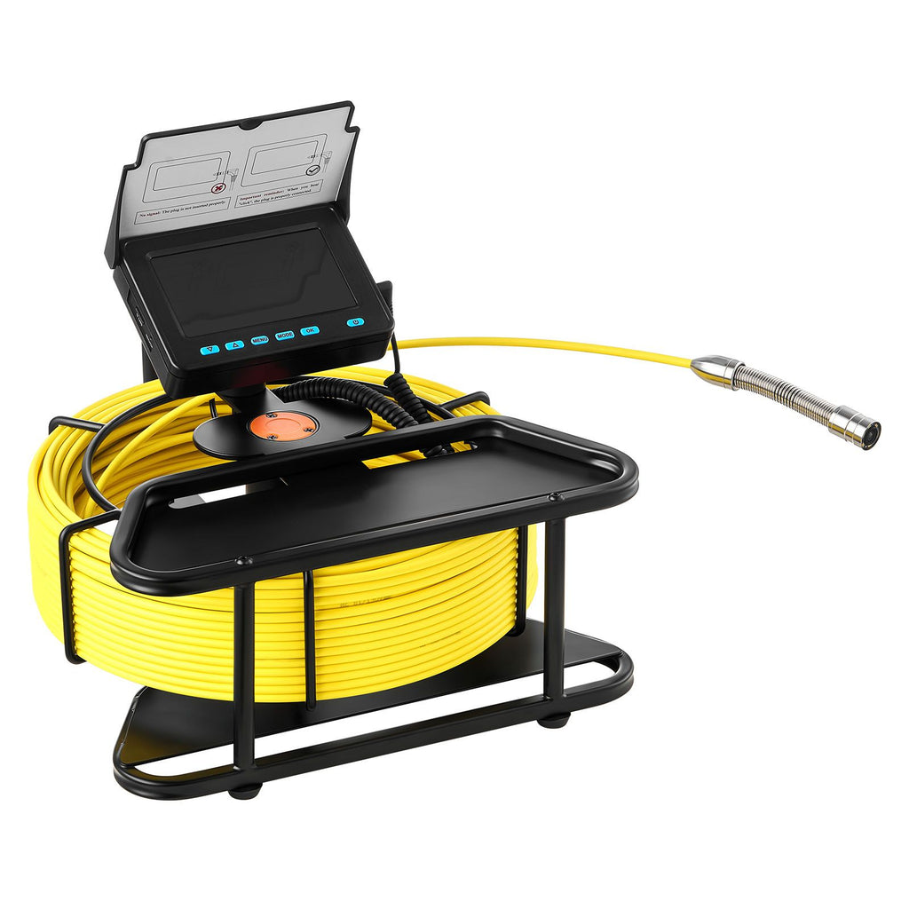 Sewer Camera, 66 ft/20m, 4.3" Drain Inspection Camera, IP68 Waterproof Snake Plumbing Camera with Lights - 6 Adjustable LEDs, 4500mAh Battery & 16GB Card for Sewer Line Duct Pipes