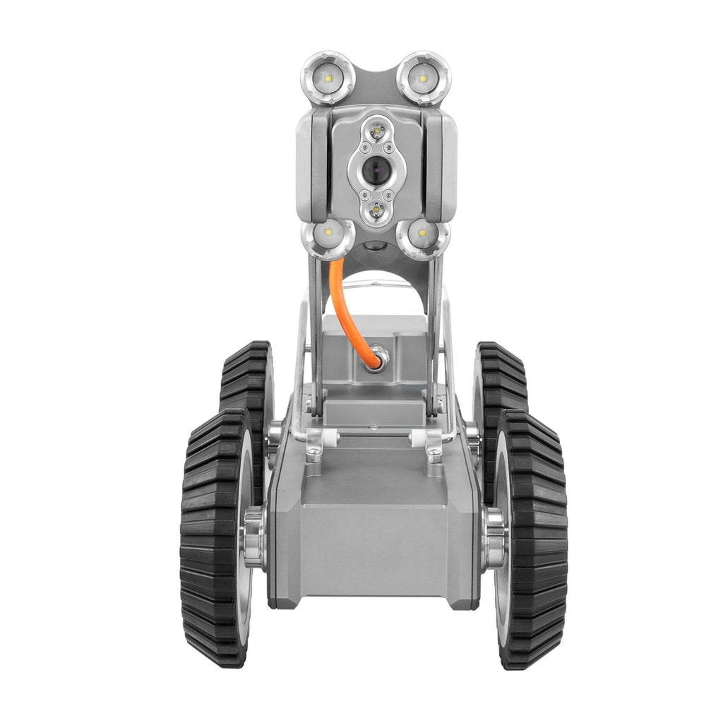 Sewer Pipe Inspection Robot, 394FT Pipeline Detection Crawling Robot with 2MP Front/Rear Cameras & Touchscreen Tablet, IP68 Plumbing Camera with Lights & Distance Counter for Industrial Pipes