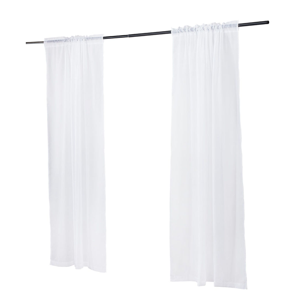 Sheer Curtains, 84 inches Long, 2 Panels Set Sheer White Curtains, Each 42" W x 84" L, Dual Rod Pocket Installation, 100% Polyester Window Drapes for Bedroom, Living Room, Balcony, Yard