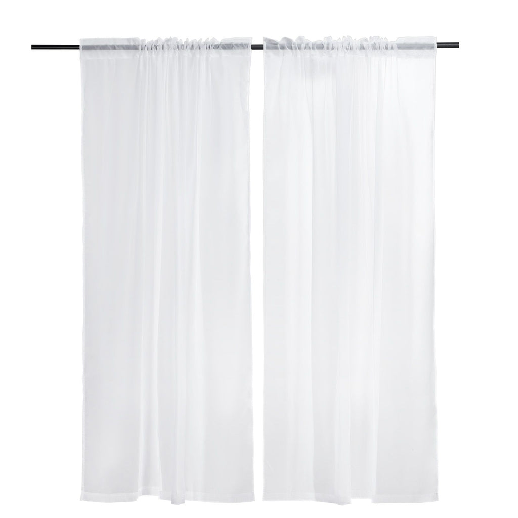 Sheer Curtains, 84 inches Long, 2 Panels Set Sheer White Curtains, Each 52" W x 84" L, Dual Rod Pocket Installation, 100% Polyester Window Drapes for Bedroom, Living Room, Balcony, Yard