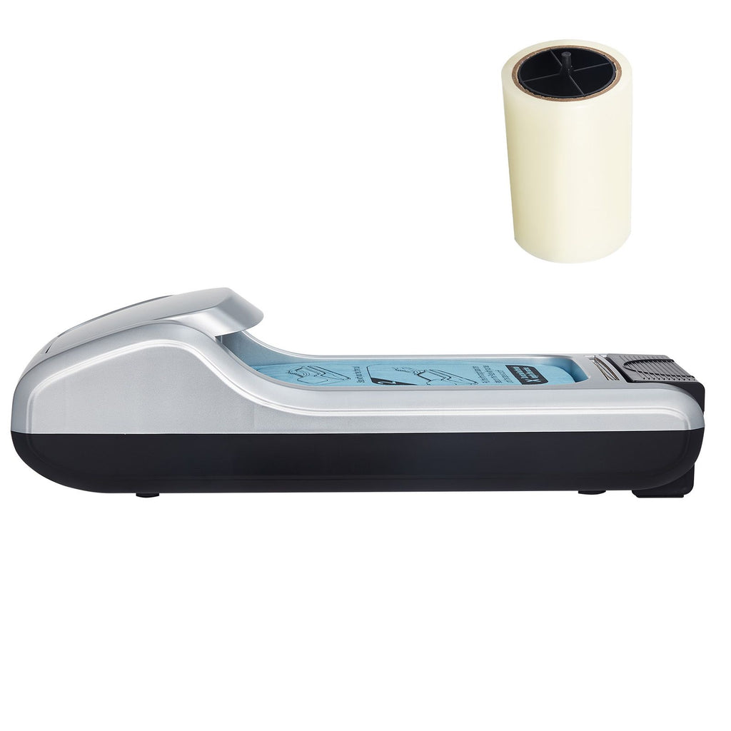 Shoe Cover Dispenser, Automatic Shoe Film Machine with 1 Roll (600 Pcs) of Non-Slip Disposable Sole Membrane, Fits Size Up to US 11, for Home, Office, Lab, Factory, Hospital, Indoor Use, Silver