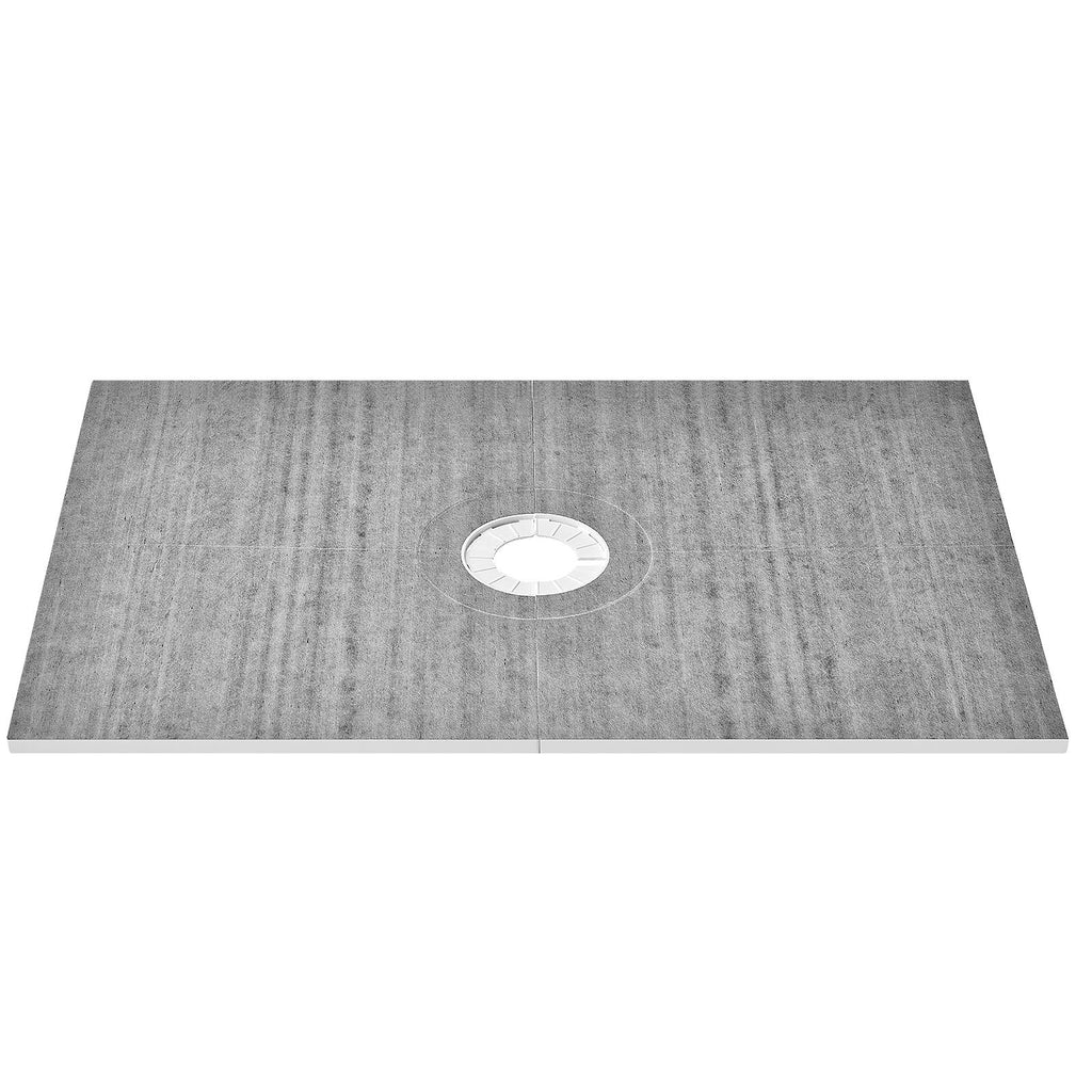 Shower Curb Kit, 48"x72" Shower Pan Kit with 6.3" Central Drain, Lightweight EPS Shower Installation Kits with 2 Waterproof Cloths, Shower Pan Slope Sticks Fit for Bathroom