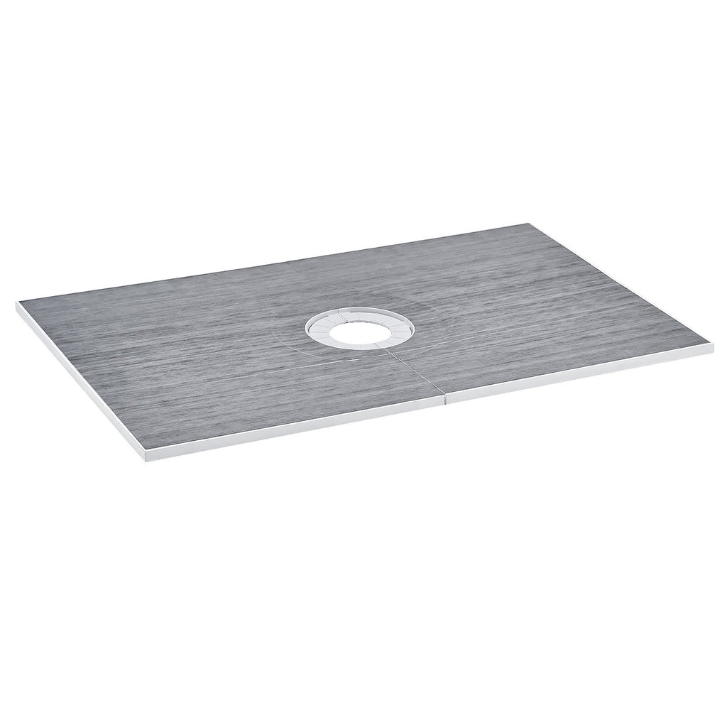 Shower Curb Kit, 60"x38" Shower Pan Kit with 6.3" Central Drain, Lightweight EPS Shower Installation Kits with 2 Waterproof Cloths, Shower Pan Slope Sticks Fit for Bathroom