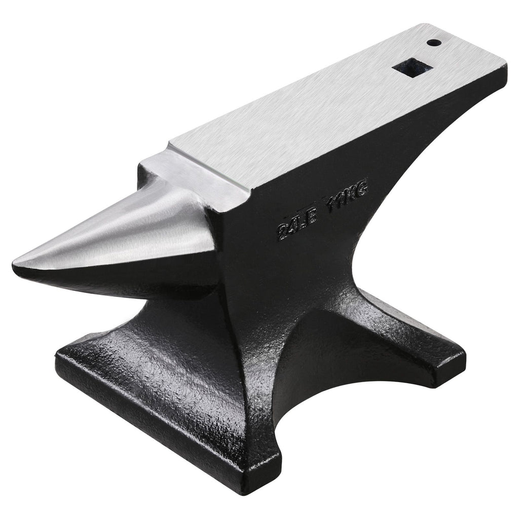 Single Horn Anvil, 25lbs Cast Steel Anvil, High Hardness Rugged Round Horn Anvil for Blacksmiths, with Stable Base, Metal Working Tool for Metal Bending, Shaping, Twisting, Craft Projects