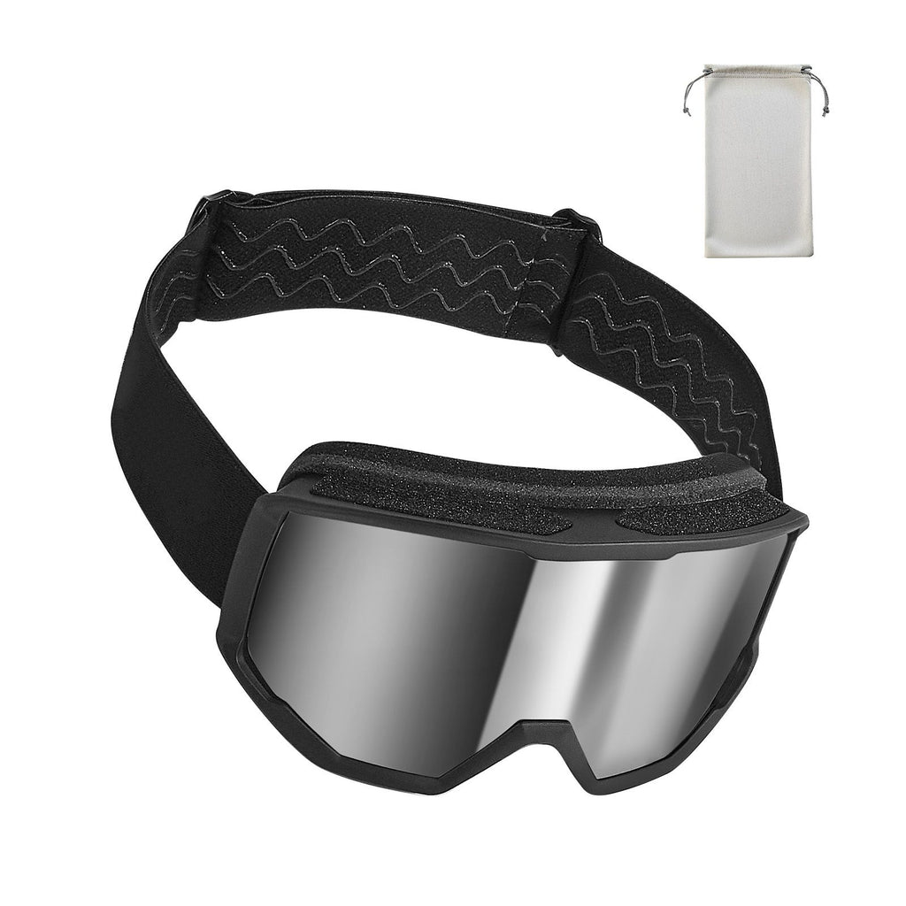 Ski Goggles, Cylindrical Lens with Silver Mirror Revo Coating, OTG Anti fog Snow Goggles for Men Women Youth, TPU Frame & Ventilation Structure, Suitable for Skiing, Skating, Snowboarding