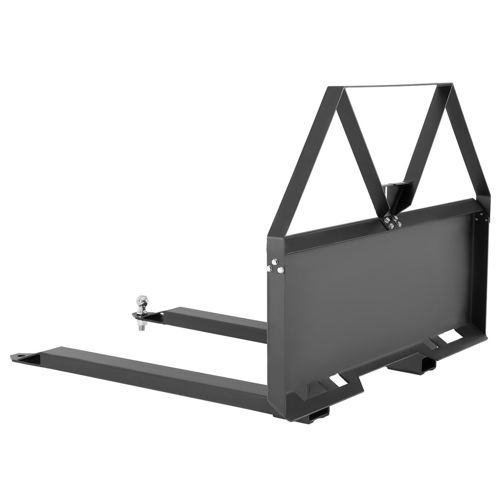 Skid Steer Pallet Forks, 2600 lbs Rated Capacity, Pallet Fork Frame Attachment with 48-inch Pallet Forks Blades, 1-7/8 inch Ball Hitch Receiver, Quick Tach Connection for Skid Steers, Tractors