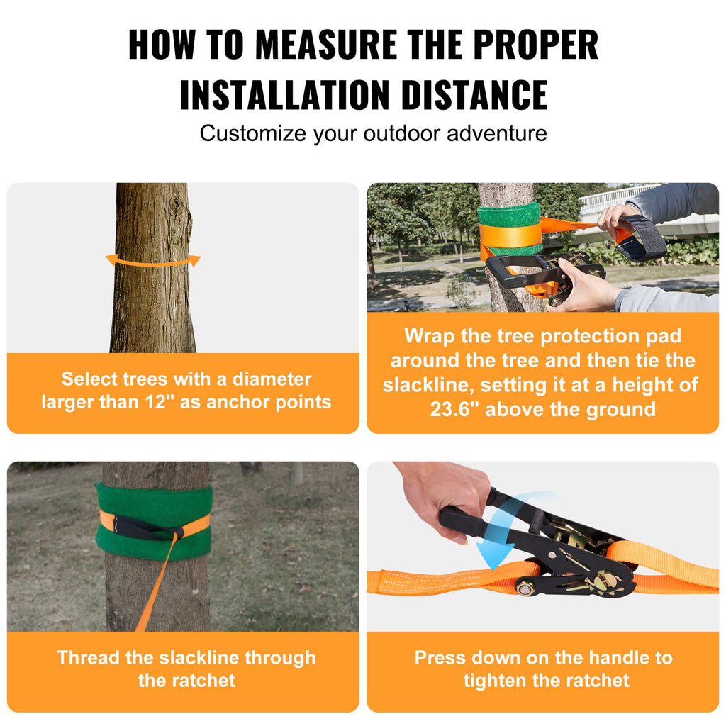 Slackline Kit with Training Line, 60 ft Backyard Slack Line Equipment, Easy Setup Tight Rope for Kids Adults, Complete Slackline Set with Tree Protectors, Arm Trainer, Carry Bag, and Instruction