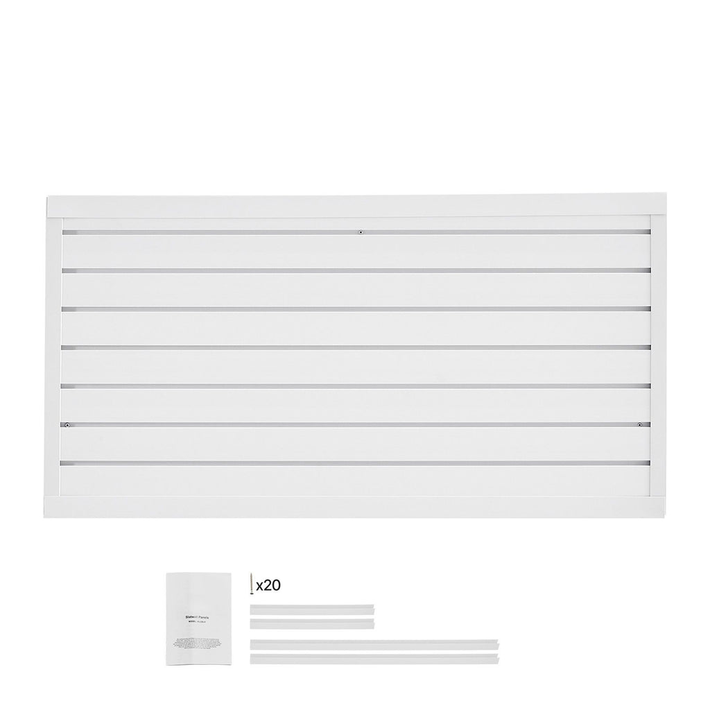 Slat Wall Paneling, 2 x 4 ft, PVC Garage Slatwall with Modular Design, White Slat Wall Easy-to-Install Adjustable Slatwall Panel with Coupling Structure & DIY Cutting, Fits for Storage & Display