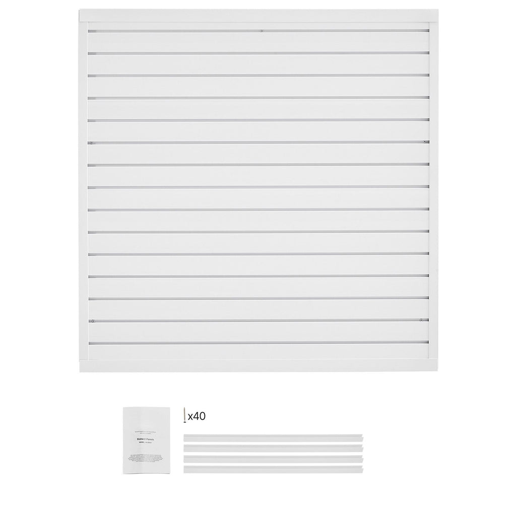 Slat Wall Paneling, 4 x 4 ft, PVC Garage Slatwall with Modular Design, White Slat Wall Easy-to-Install Adjustable Slatwall Panel with Coupling Structure & DIY Cutting, Fits for Storage & Display