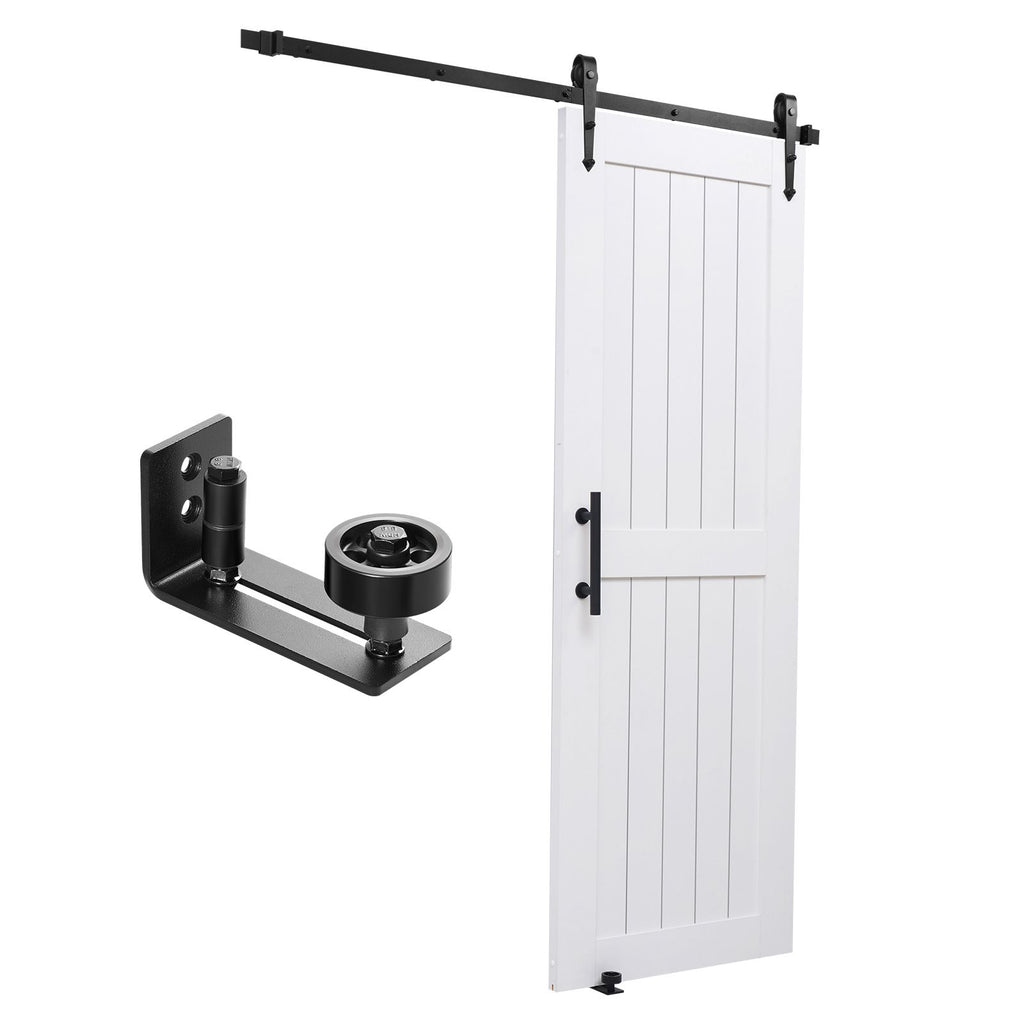 Sliding Barn Door, 30 x 84 inch, High-Strength MDF Panel, Barn Door with Hardware Kit, Water-Proof PVC Surface, Easy to Install, H-Frame, Smoothly and Quietly Sliding for Living Room, Bathroom