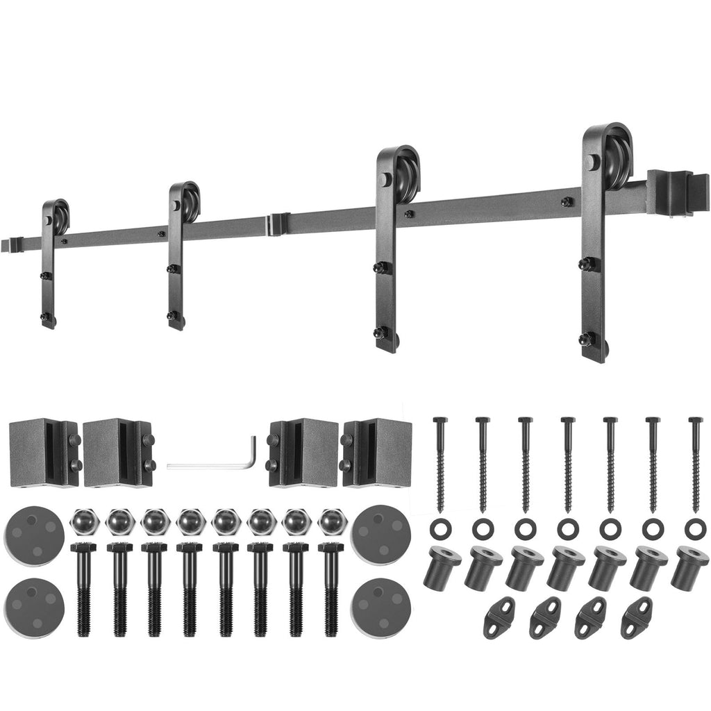 Sliding Barn Door Hardware Kit, 10FT Barn Door Kit, 330LBS Load-Bearing Double Barn Door Hardware Kit, Carbon Steel Barn Door Track, Darn Door for 1.37-1.77\" Thickness & 5FT Wide Door Panel