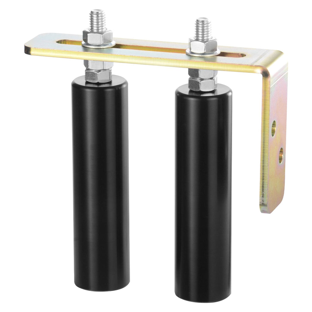 Sliding Gate Kit, 6' Rolling Gate Hardware Kit with L-Bracket, Universal Adjustable Sliding Gate Rollers, Heavy Duty Black Sliding Gate Guide Roller for Sliding Gates and Rolling Door