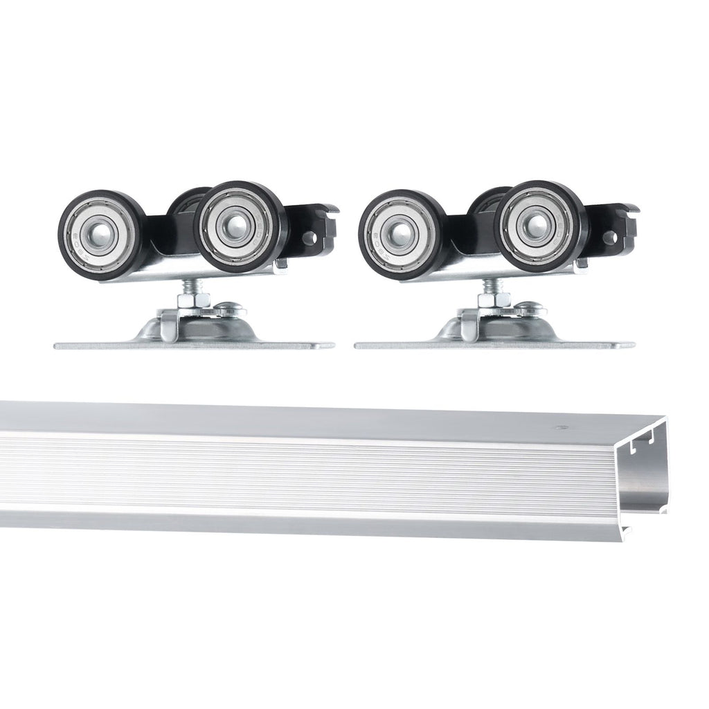 Sliding Pocket Door Hardware Track Kit, 4.73 ft Heavy Duty Pocket Door Hardware Kit, Commercial Grade Pocket Door Hardware and Track Set for 24"-30" Wide Single Door