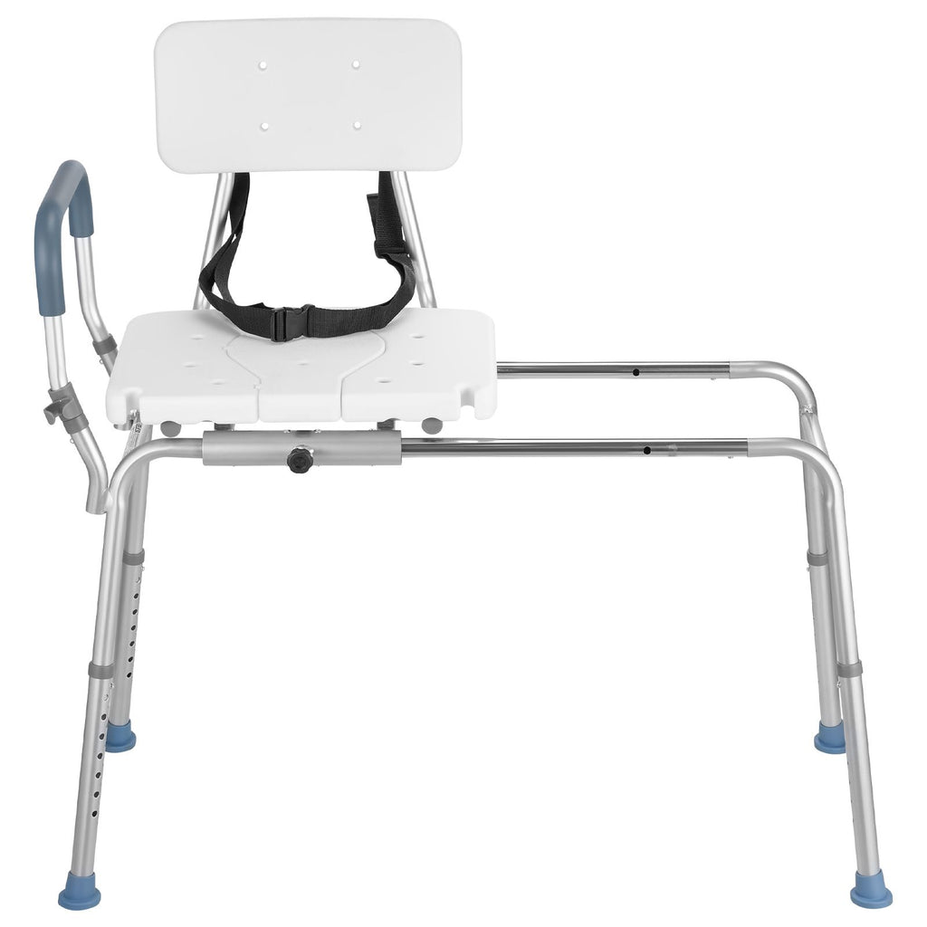 Sliding Shower Chair, 400 lbs Capacity Tub Transfer Bench for Bathtub, Heavy Duty Shower Bench with Arms and Backrest, Height Adjustable Seat for Handicap, Adults, Seniors, Elderly and Disabled