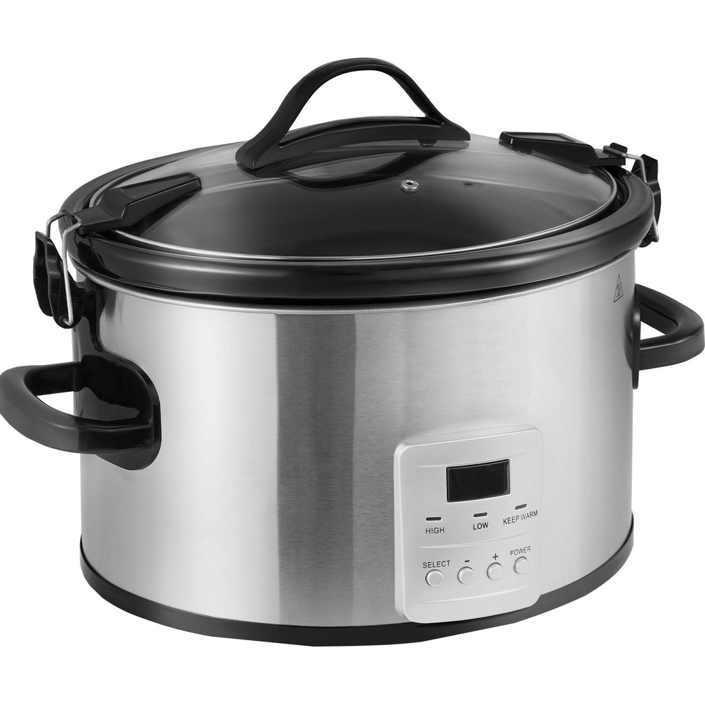 Slow Cooker, 8QT 320W Electric Slow Cooker Pot with 3-Level Heat Settings, Digital Slow Cookers with 20 Hours Max Timer, Locking Lid, Ceramic Inner Pot for Home/Commercial Use