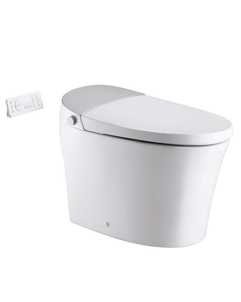 Smart Toilet, Air Drying, Elongated Smart Toilet with Heated Seat, Clean Nozzle and Auto Freshening System, Easy Operated Toilet with Remote Control & LED Digital Display, Fits for Bathrooms