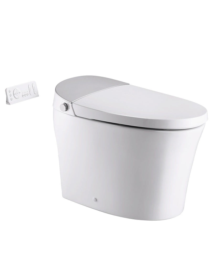 Smart Toilet, Air Drying, Elongated Smart Toilet with Heated Seat, Clean Nozzle & Auto Freshening System, Auto Open/Close Toilet with Remote Control & LED Digital Display, Fits for Bathrooms